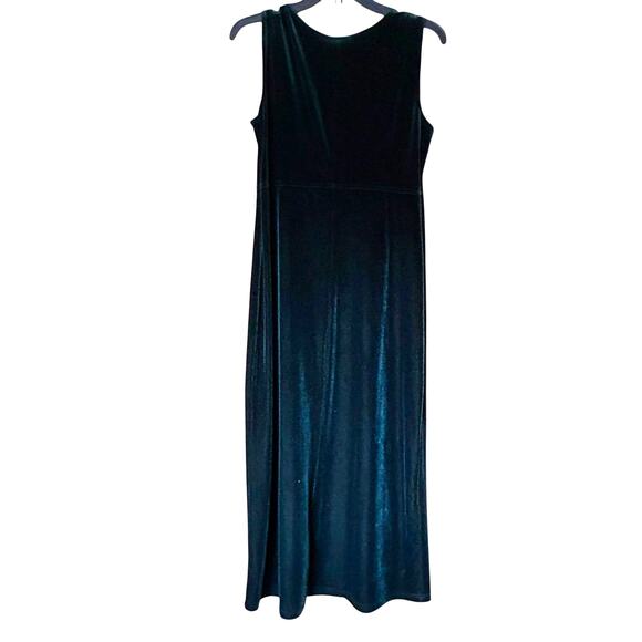 Vintage 90s Burnout Velvet Maxi Dress w/ Jacket Green 10P Holiday Party Y2K Goth - Picture 5 of 12
